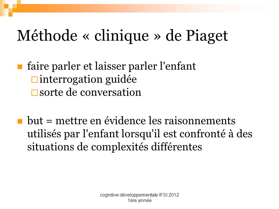 Le d veloppement cognitif de l enfant selon Piaget ppt t l charger